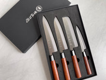 Load image into Gallery viewer, Traditional Japanese Professional Kitchen Chef Knife Set - Premium Gyuto Santoku Nakiri Petty High Corrosion Resistance Full Tang Knife Set