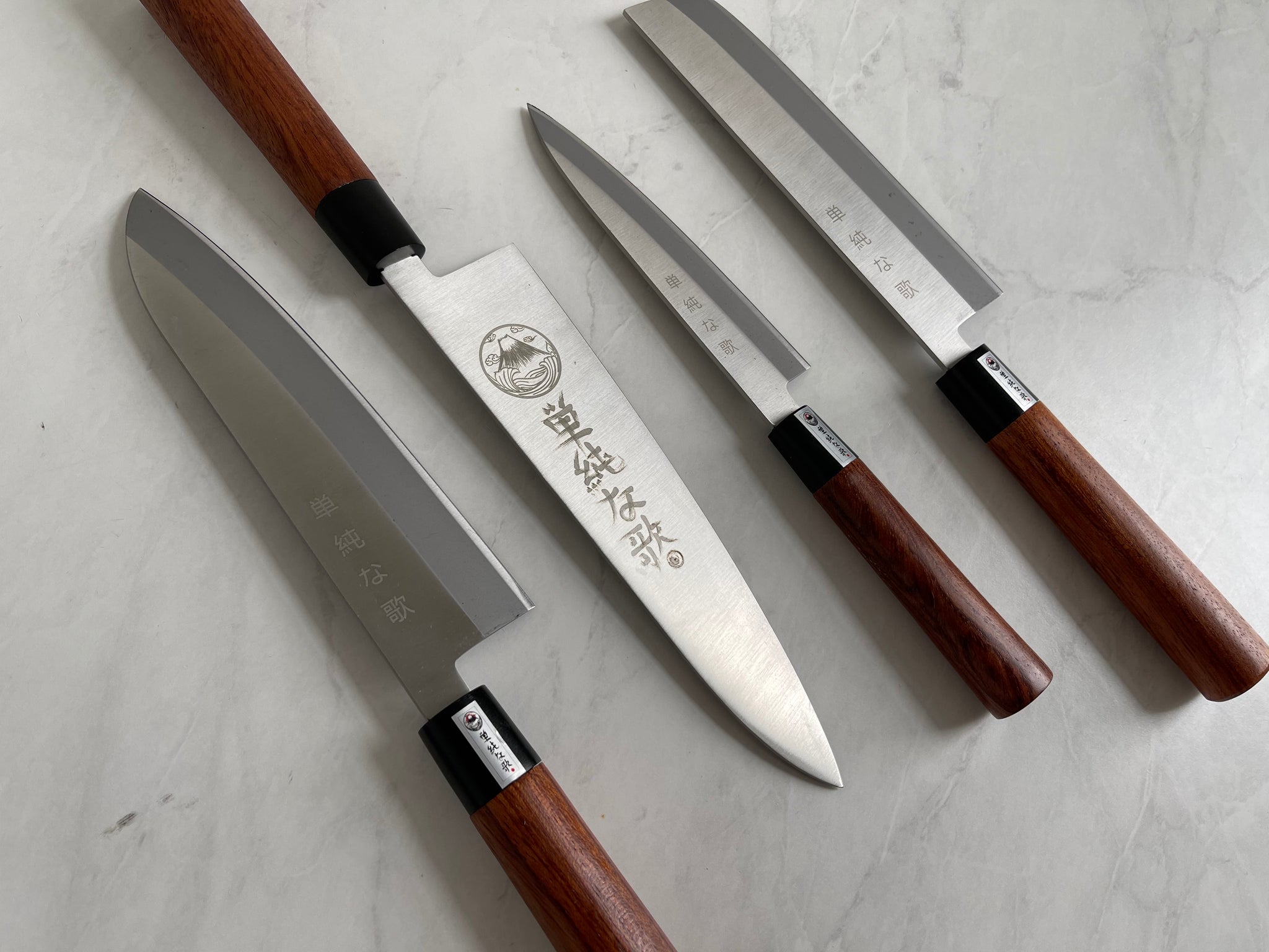 Traditional Japanese Professional Kitchen Chef Knife Set - Premium