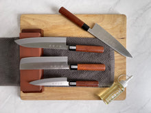 Load image into Gallery viewer, Traditional Japanese Professional Kitchen Chef Knife Set - Premium Gyuto Santoku Nakiri Petty High Corrosion Resistance Full Tang Knife Set