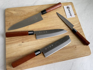 Traditional Japanese Professional Kitchen Chef Knife Set - Premium Gyuto Santoku Nakiri Petty High Corrosion Resistance Full Tang Knife Set