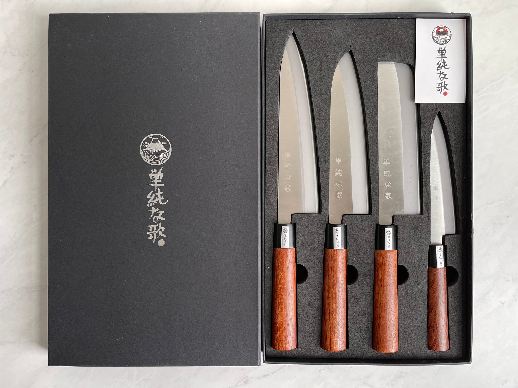 Traditional Japanese Professional Kitchen Chef Knife Set - Premium Gyuto  Santoku Nakiri Petty High Corrosion Resistance Full Tang Knife Set